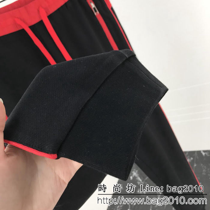 DＧ杜嘉班納 18秋冬KINGS POWER新款 紅黑拼色 男款純棉褲子 ydi1497